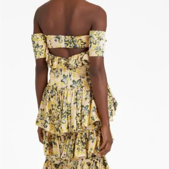 Cinq a Sept Elenora Off Shoulder Cascading Ruffle Dress - Picture 4 of 12